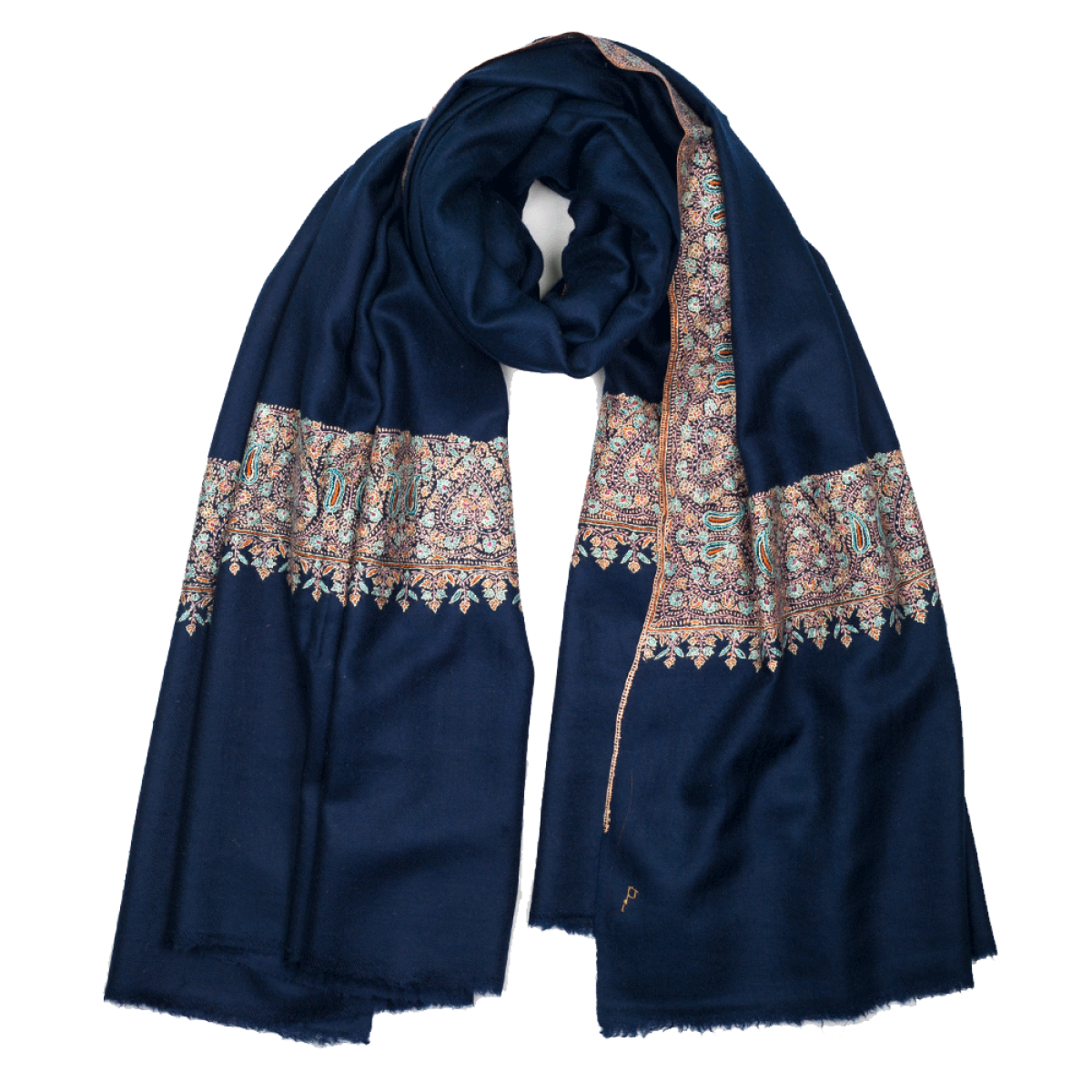 dark blue pashmina shawl