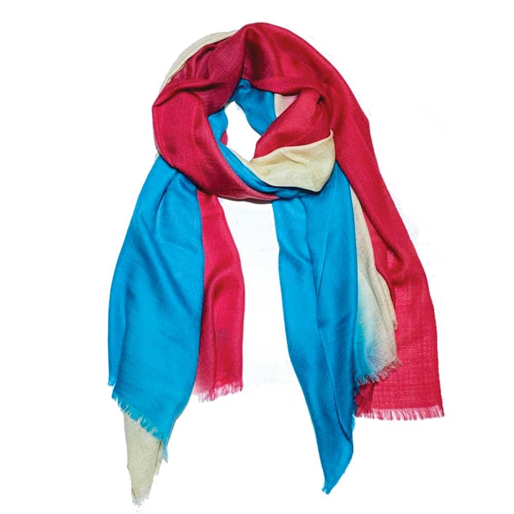 Blue & Red Colour Ombre Pashmina Shawl Online [100% Cashmere]