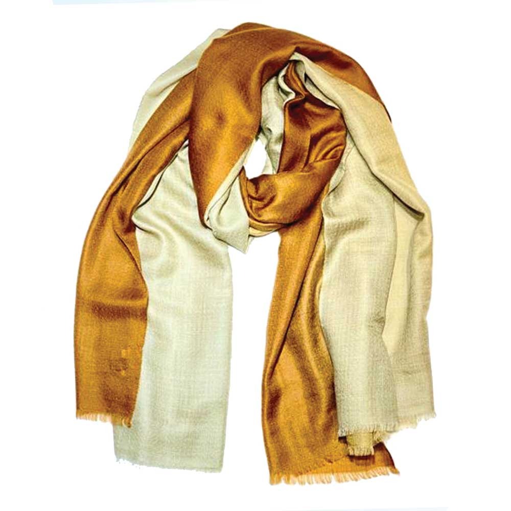 Mustard Moss Green Colour Ombre Pashmina Shawl Online [100