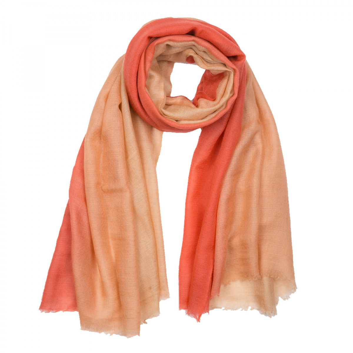 Burned Orange Colour Ombre Pashmina Shawl Online [100% Cashmere]