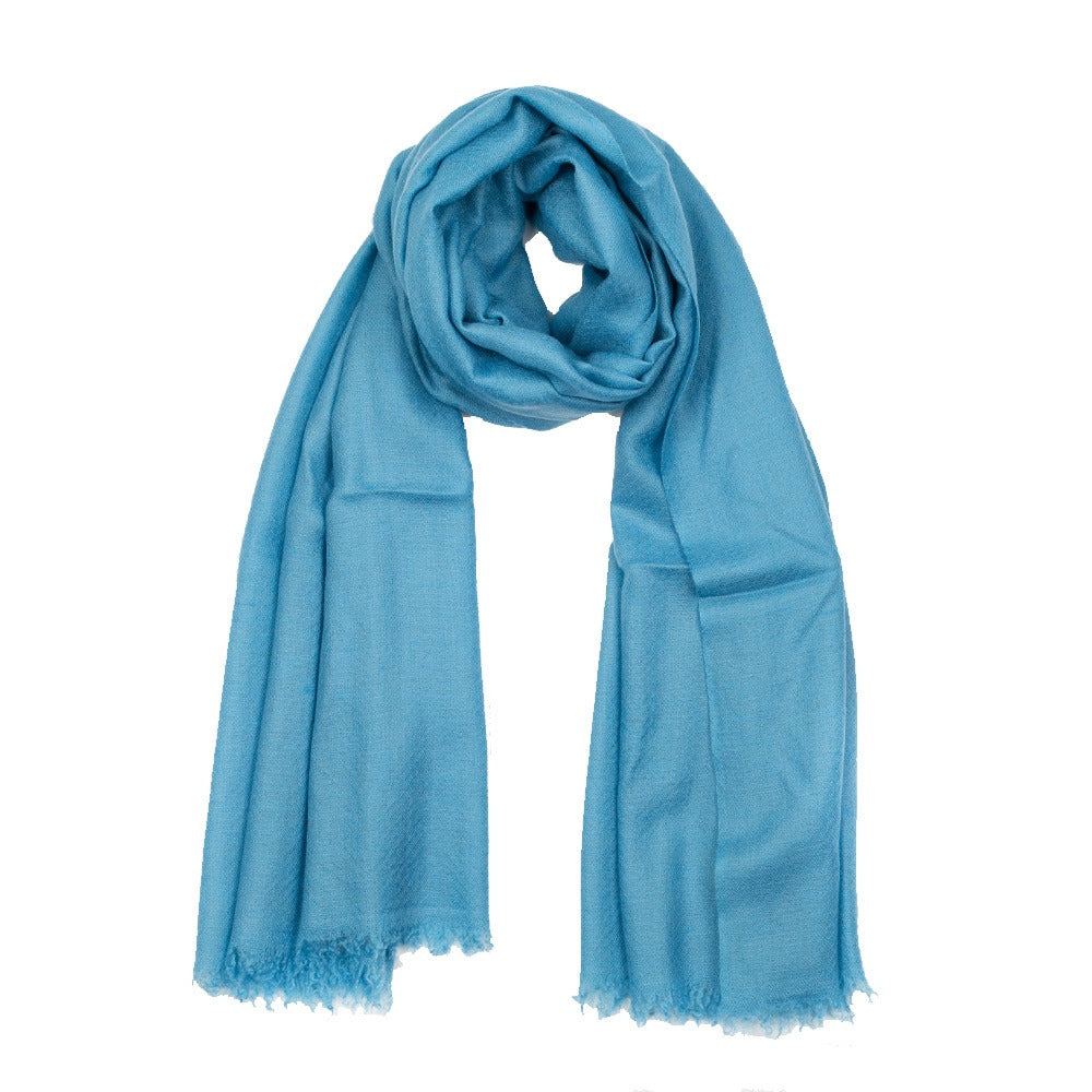 Pashmina Cornflower Blue Scarf Mid Blue Pashmina Shawl Cashmere