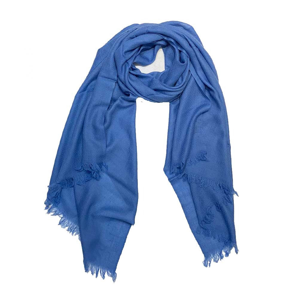 Cornflower Blue Plain Pashmina Stole [100% Cashmere]