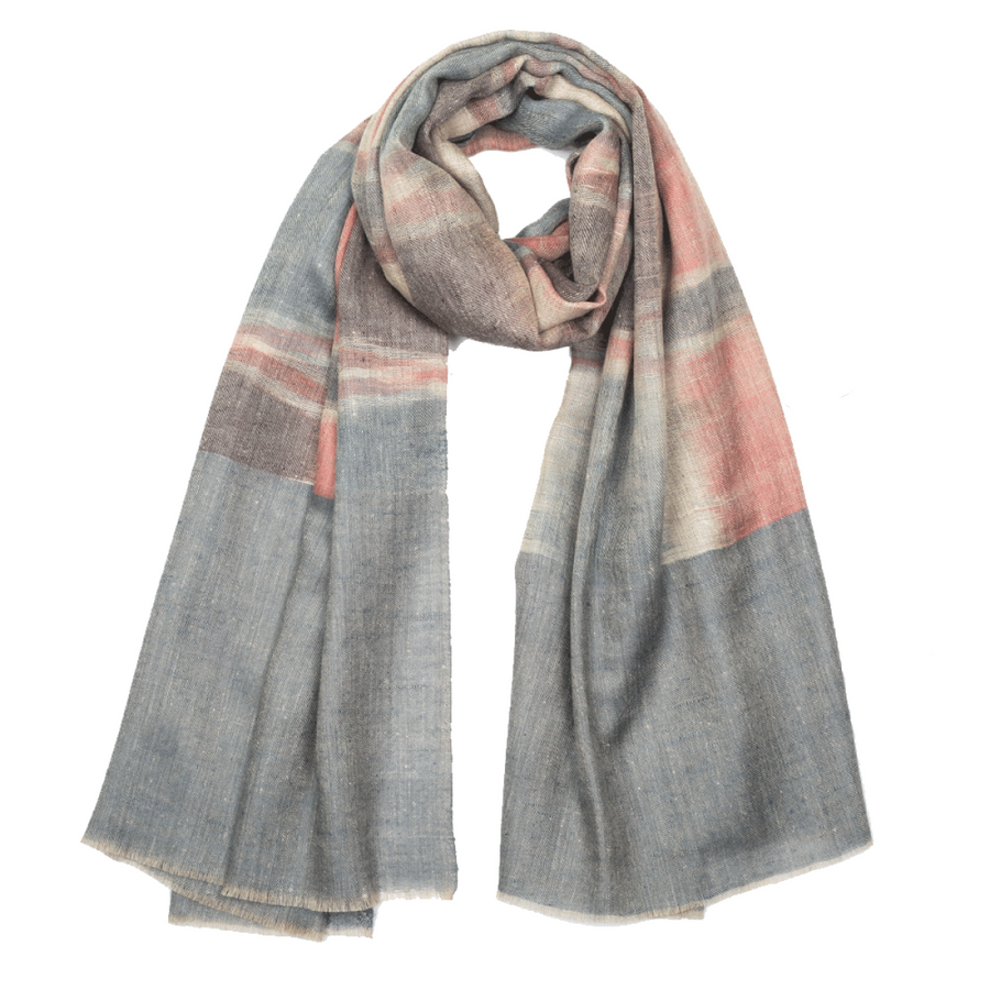 Ikat Cashmere Pashmina Stole - Black & Red