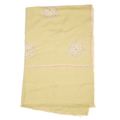 Embroidered Pashmina Stole - Laurel Green & Blue