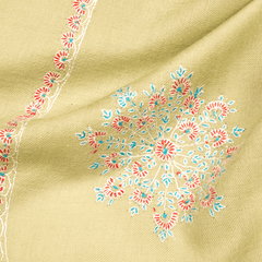 Embroidered Pashmina Stole - Laurel Green & Blue