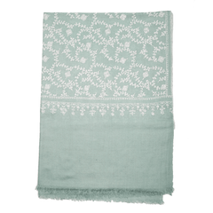 Embroidered Pashmina Stole - Light Blue