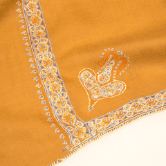 Embroidered Pashmina Stole - Biscuit & Light Beige