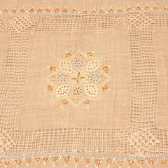 Embroidered Pashmina Stole - Natural & White