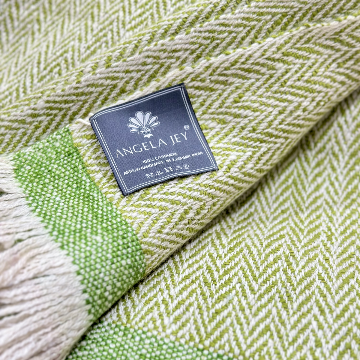 Herringbone Wool Throw from Kashmir Herringbone Wool Throw from Kashmir