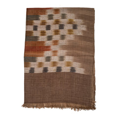 Ikat Cashmere Pashmina Stole - Brown Burgundy