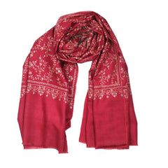 Embroidered Pashmina Shawl - Red