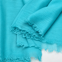 Sheer Plain Pashmina Stole - Cyan Blue