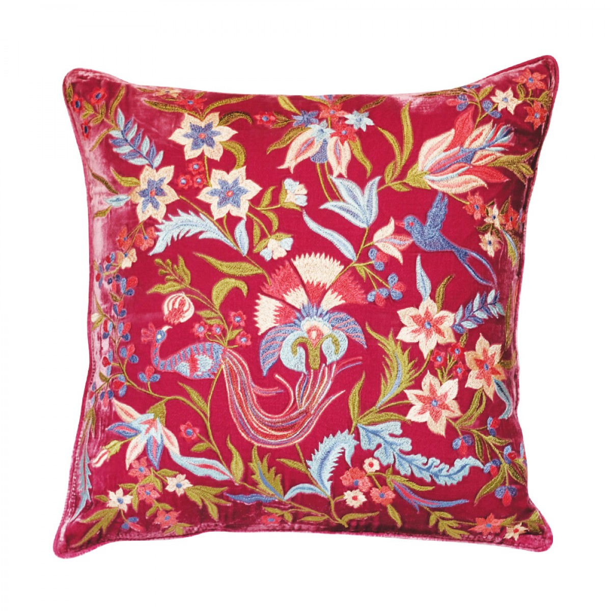 Designer Embroidered Cushion Cover - Maroon