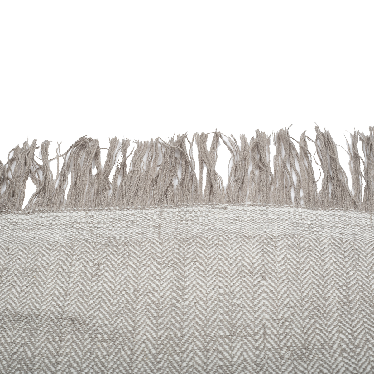 Cashmere Throw in Herringbone Weave - Beige (Made to Order)
