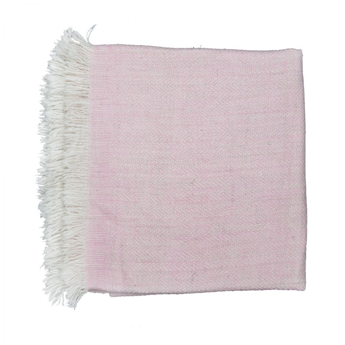 Baby Pink Herringbone Weave Baby Cashmere Blanket