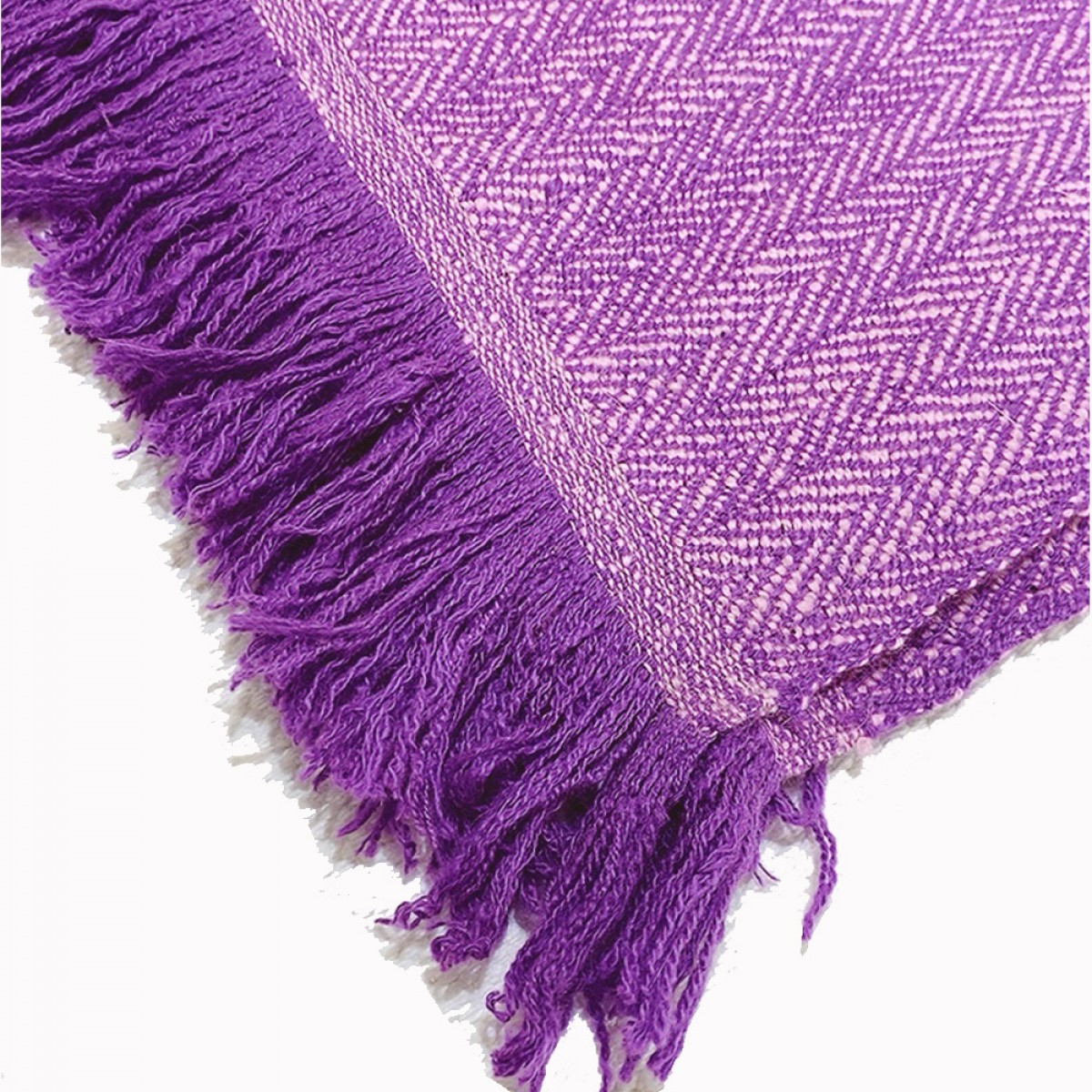 Purple Herringbone Cashmere Blanket  (Made to Order)
