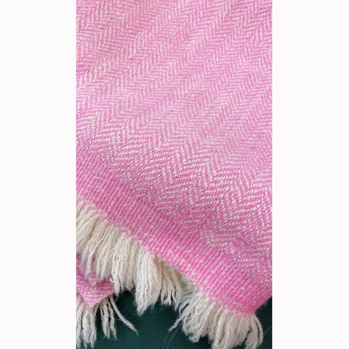 Pink Herringbone Weave Baby Cashmere Blanket 