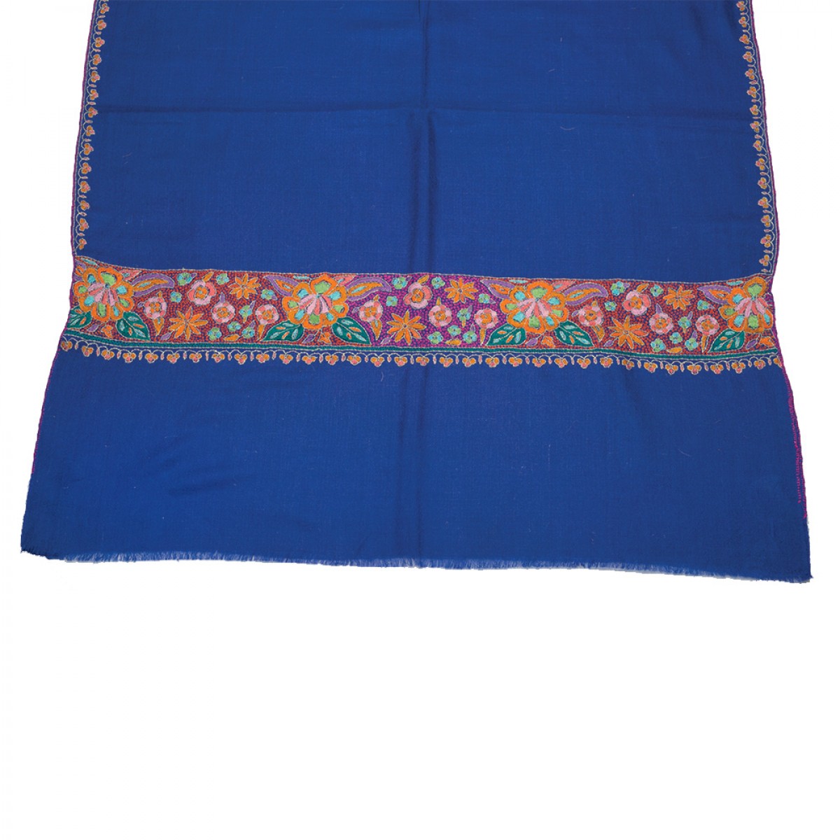 Embroidered Pashmina Stole - Admiral Blue