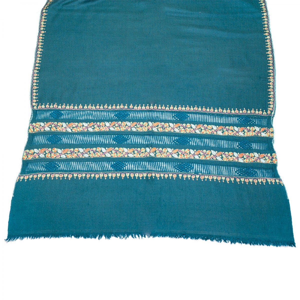Embroidered Pashmina stole - Blue