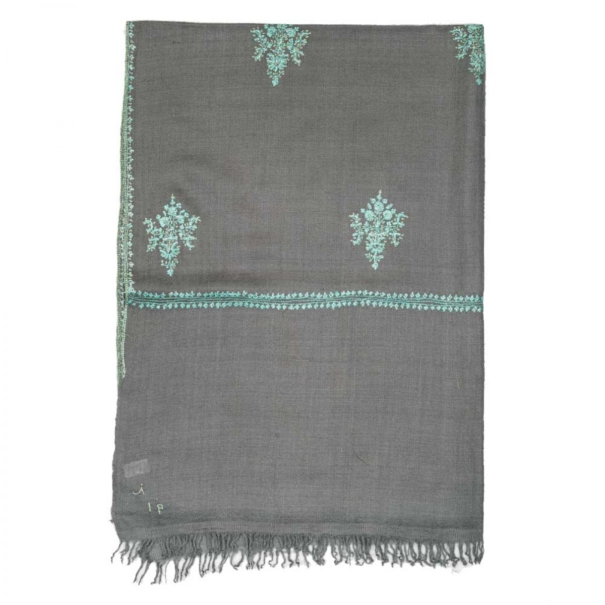 Embroidered Pashmina Stole - Grey