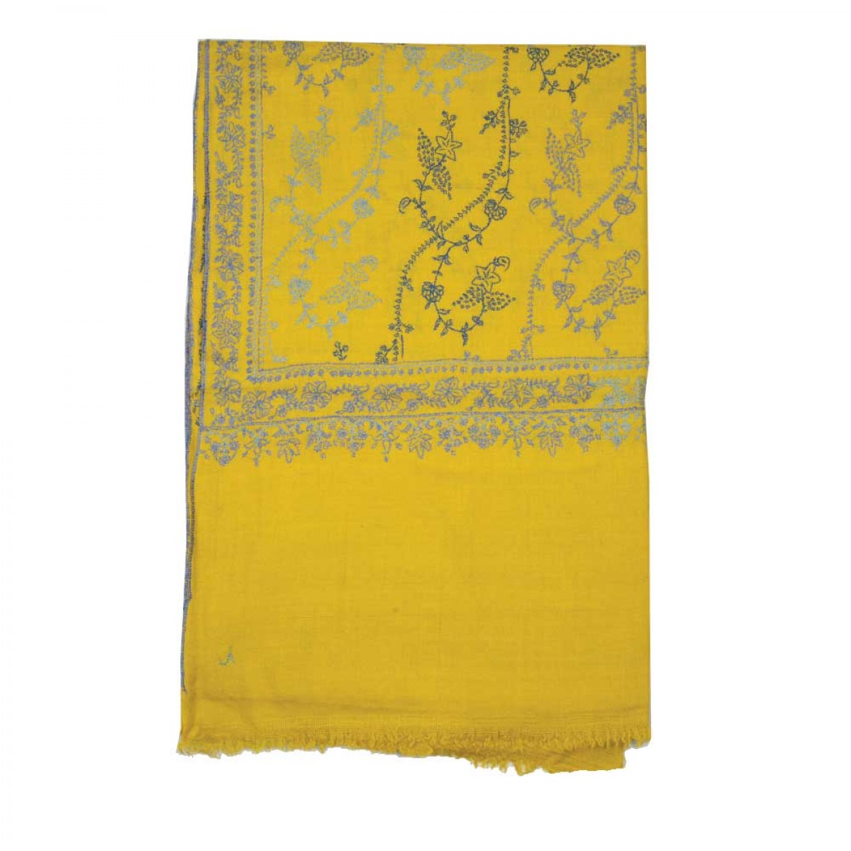 Embroidered Pashmina Shawls - Pineapple Color