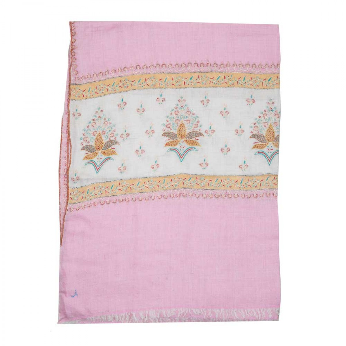 Embroidered Pashmina Stole -  Pink