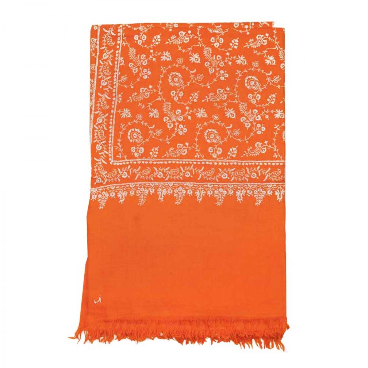 Embroidered Pashmina Shawls - Coral