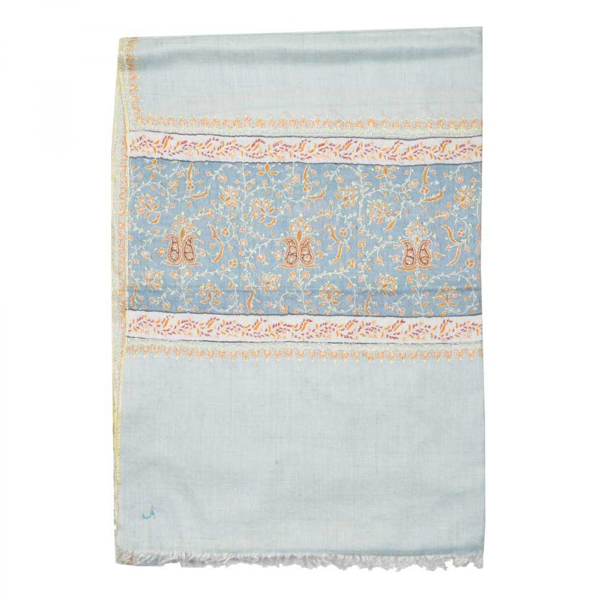 Embroidered Pashmina Stole - Baby Blue