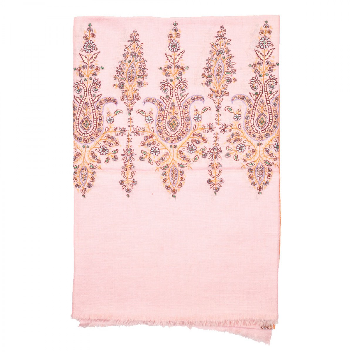 Embroidered Pashmina Shawl - Baby Pink