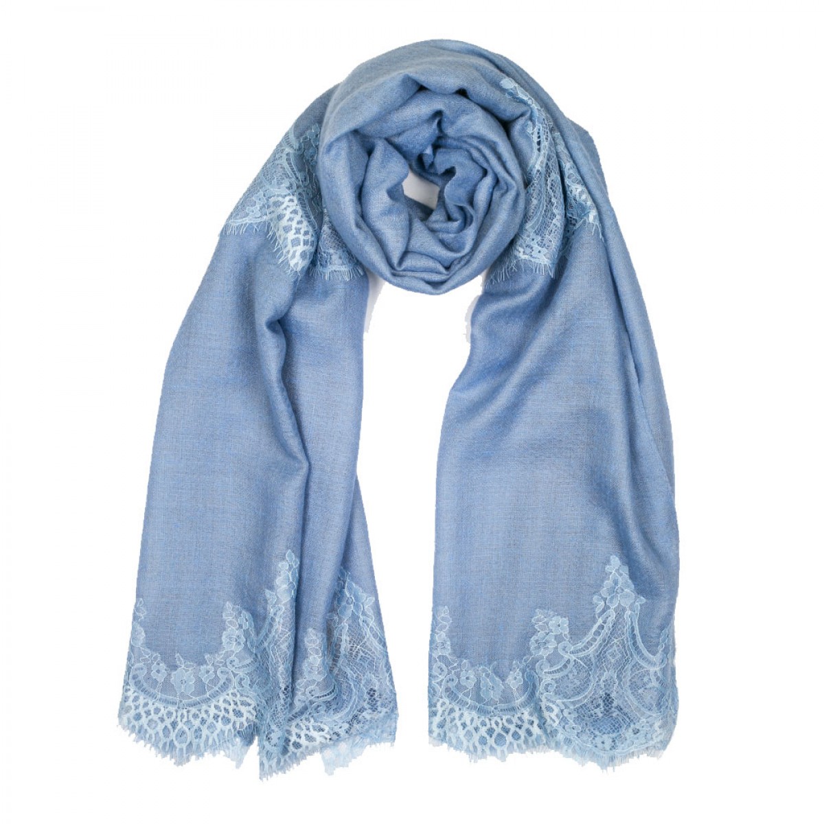 Lace Pashmina Scarf - Air Force Blue