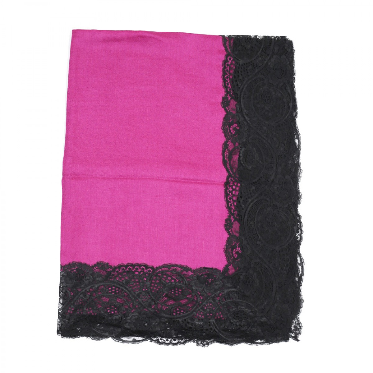 Lace Twill Pashmina Scarf All Over  - Magenta