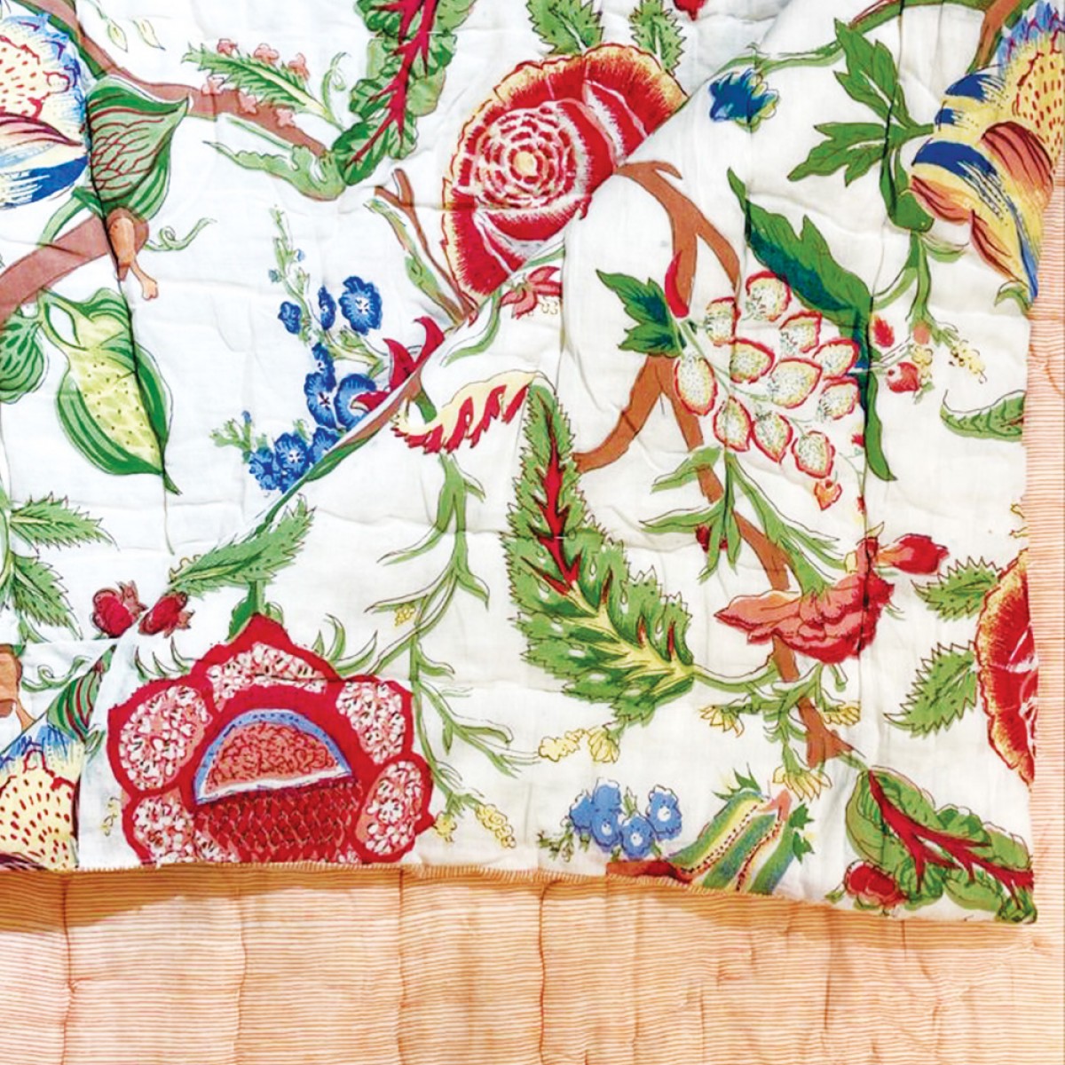 100% Cotton Printed Quilts - Sequoia Cream (Queen Size)