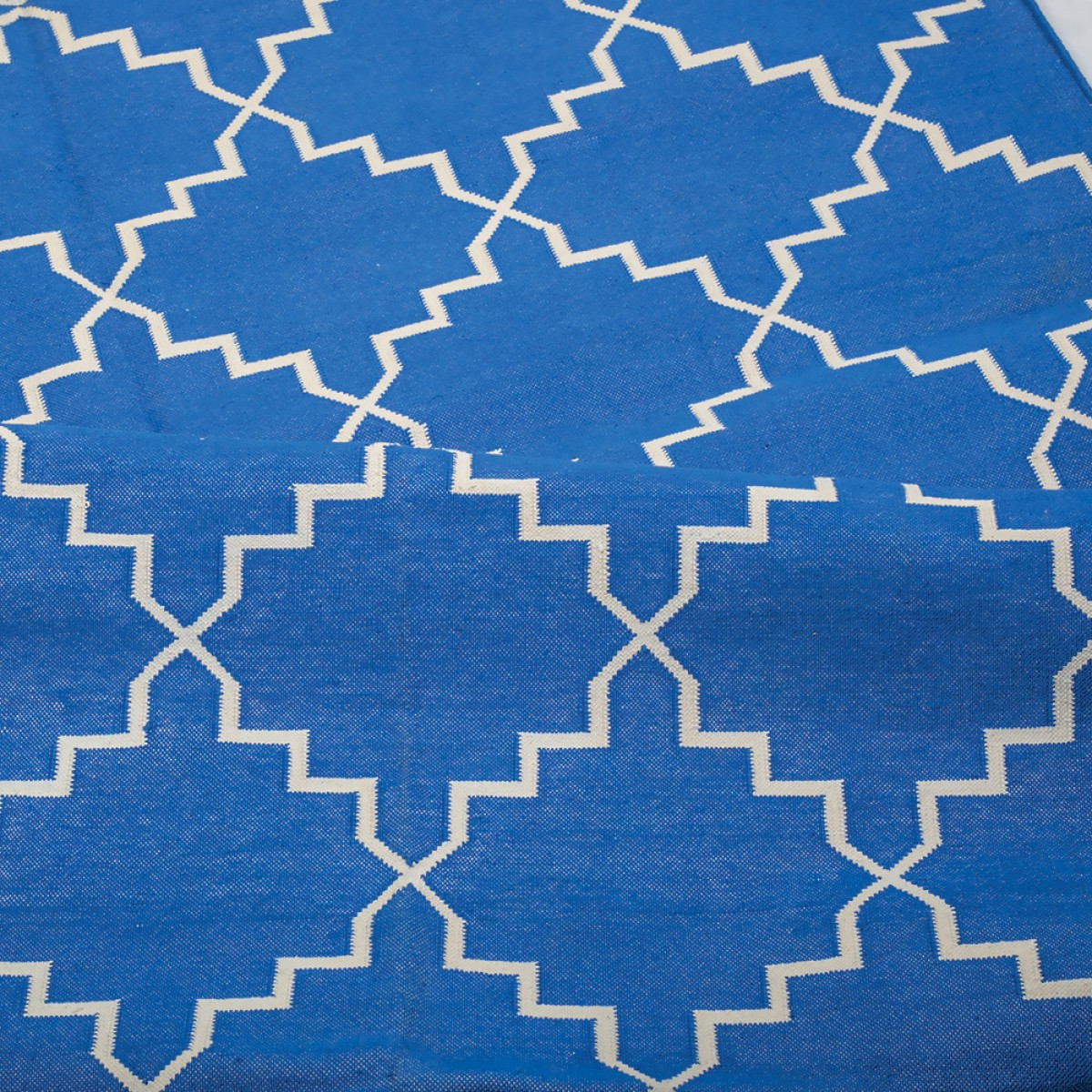Cotton Floor Rugs - Blue & Zari