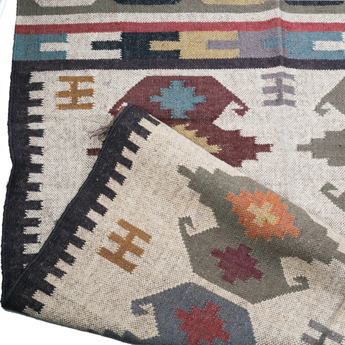 Jute Kilim Floor Rugs - Natural Multi Color (Made to Order)