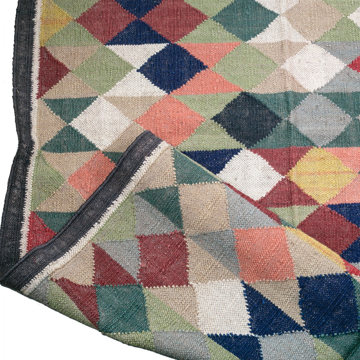 Jute Kilim Floor Rugs - Blocks Multi Color