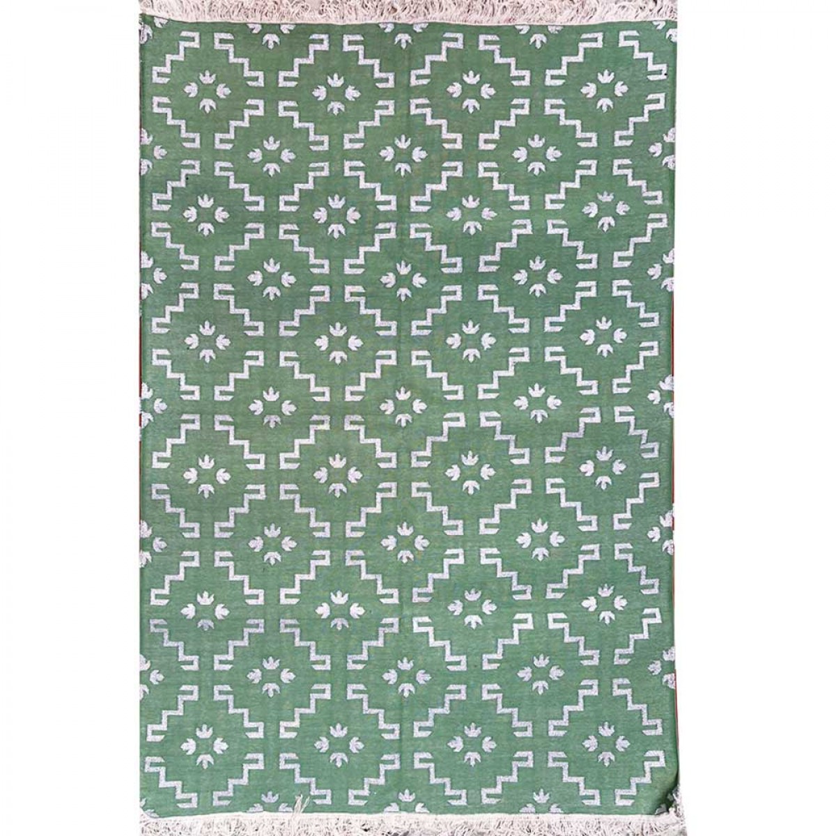 Cotton Floor Rugs - Fern Green & Zari 