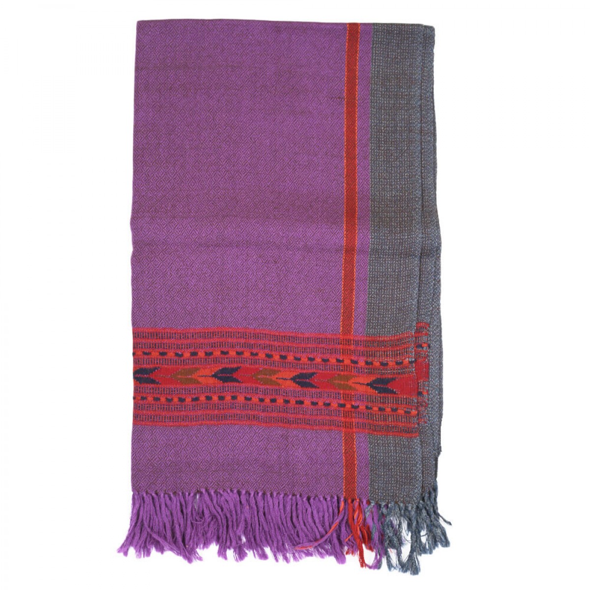 Himalayan Vibes Woolen Stole - Purple