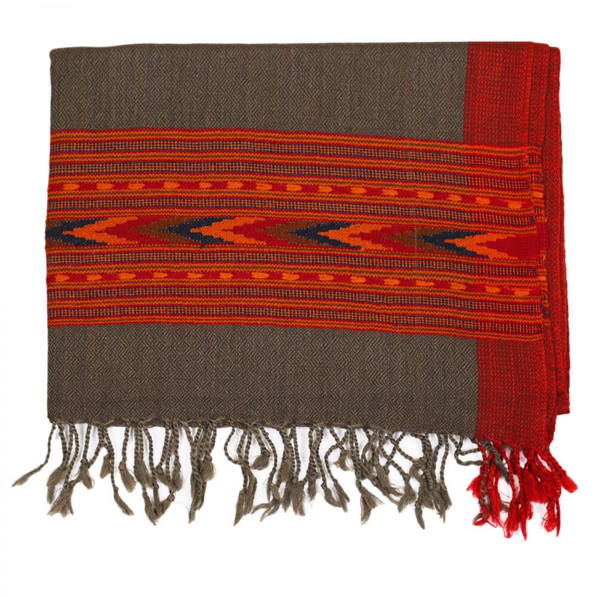Himalayan Vibes Woolen Stole - Brown